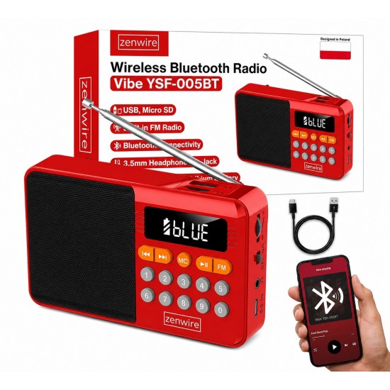YSF-005BT Преносимо радио с Bluetooth колонка, FM радио, USB, TF карта и AUX