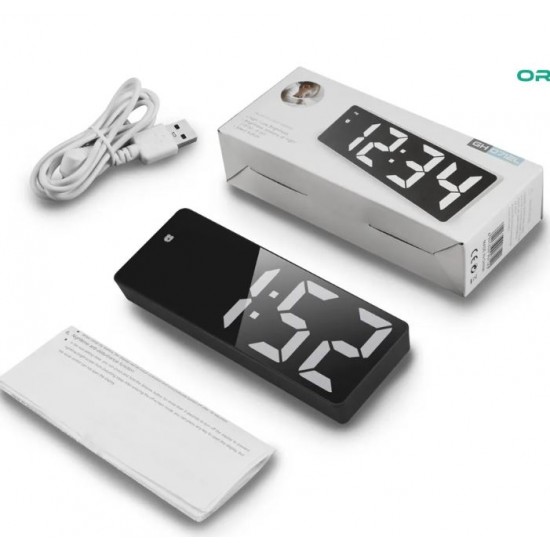 GH0712L Дигитален светещ в БЯЛО LED часовник / Аларма 