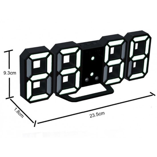 OR 119 CA19 Дигитален светещ LED часовник /Аларма - Бял