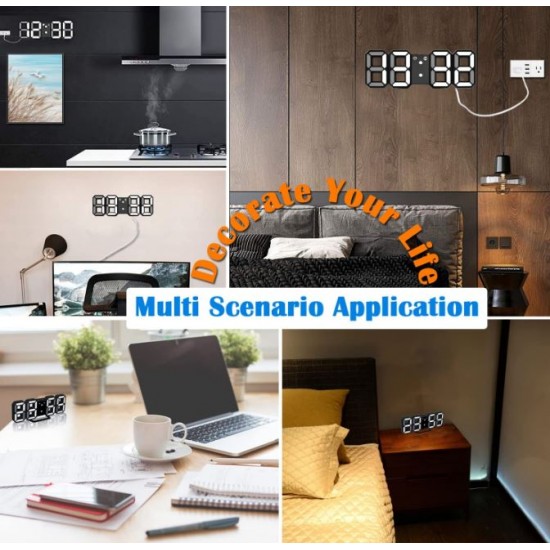 OR 119 CA19 Дигитален светещ LED часовник /Аларма - Бял