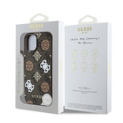 3020 GUESS HC MAGSAFE PU PEONY ON 4G BACKGROUND BROWN IP15