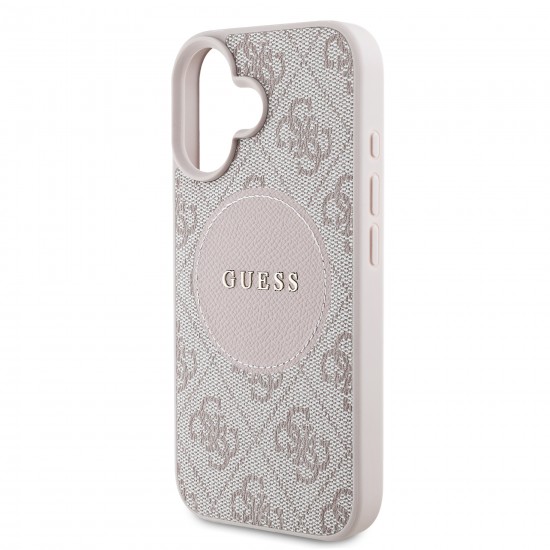 6774 GUESS HC MAGSAFE PU 4G CIRCLE W/ CLASSIC LOGO PINK IP16