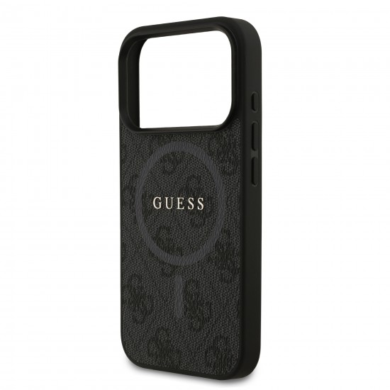 0980 GUESS HC MAGSAFE PU 4G RING CLASSIC LOGO BLACK IP17 PRO