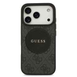 9984 GUESS HC MAGSAFE PU 4G CIRCLE W/ CLASSIC LOGO BLACK IP17 PRO