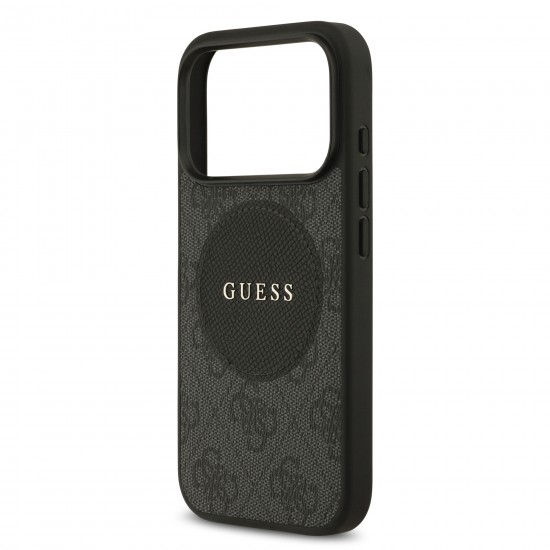 9984 GUESS HC MAGSAFE PU 4G CIRCLE W/ CLASSIC LOGO BLACK IP17 PRO