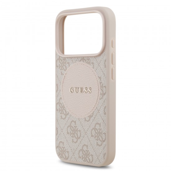 0065 GUESS HC MAGSAFE PU 4G CIRCLE W/ CLASSIC LOGO PINK IP17 PRO