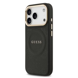 9698 GUESS HC MAGSAFE PU W/ PEONY HOT STAMP BLACK IP17 PRO