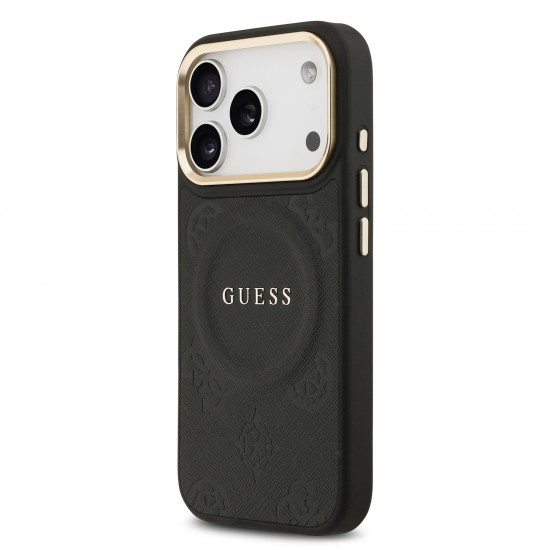 9698 GUESS HC MAGSAFE PU W/ PEONY HOT STAMP BLACK IP17 PRO
