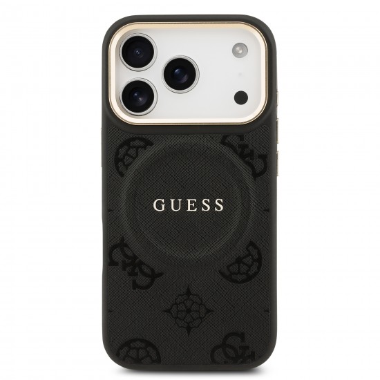 9698 GUESS HC MAGSAFE PU W/ PEONY HOT STAMP BLACK IP17 PRO