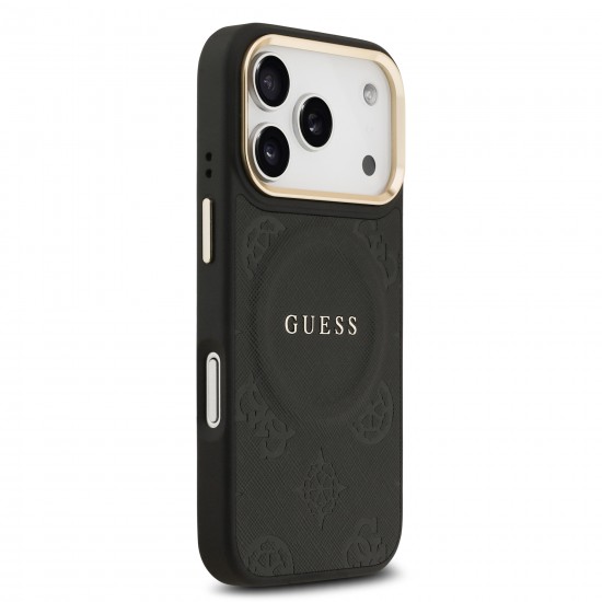 9698 GUESS HC MAGSAFE PU W/ PEONY HOT STAMP BLACK IP17 PRO