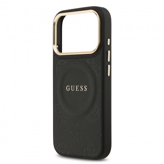 9698 GUESS HC MAGSAFE PU W/ PEONY HOT STAMP BLACK IP17 PRO