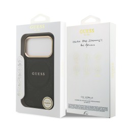 9698 GUESS HC MAGSAFE PU W/ PEONY HOT STAMP BLACK IP17 PRO