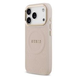 9858 GUESS HC MAGSAFE PU W/ PEONY HOT STAMP PINK IP17 / 18 PRO