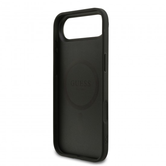 0973 GUESS HC MAGSAFE PU 4G RING CLASSIC LOGO BLACK IP17 AIR