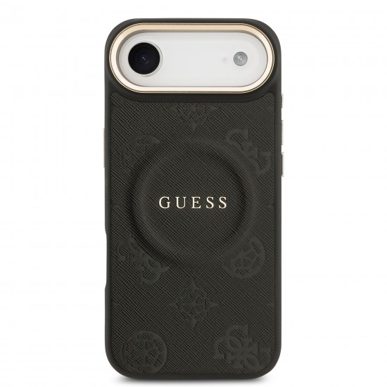 9681 GUESS HC MAGSAFE PU W/ PEONY HOT STAMP BLACK IP17 AIR