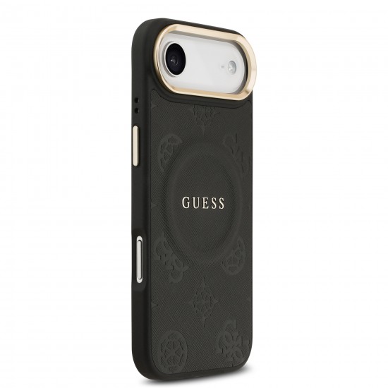 9681 GUESS HC MAGSAFE PU W/ PEONY HOT STAMP BLACK IP17 AIR