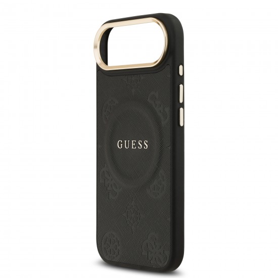 9681 GUESS HC MAGSAFE PU W/ PEONY HOT STAMP BLACK IP17 AIR