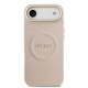9841 GUESS HC MAGSAFE PU W/ PEONY HOT STAMP PINK IP17 AIR