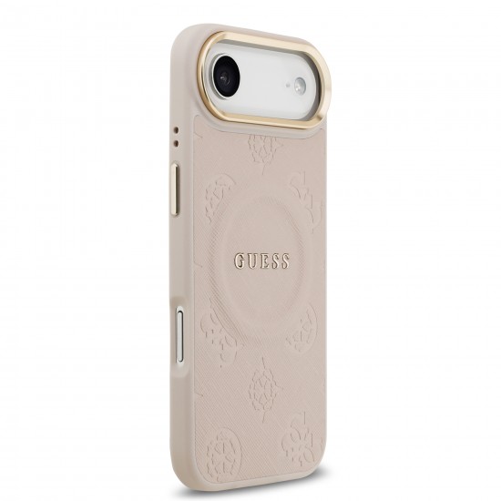 9841 GUESS HC MAGSAFE PU W/ PEONY HOT STAMP PINK IP17 AIR
