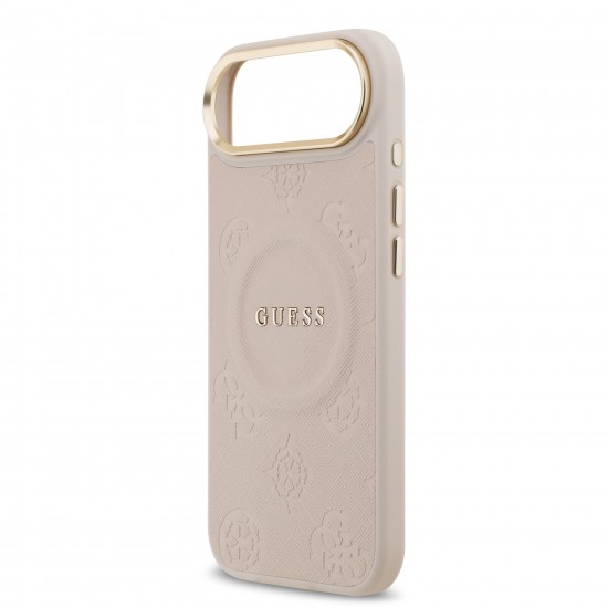 9841 GUESS HC MAGSAFE PU W/ PEONY HOT STAMP PINK IP17 AIR