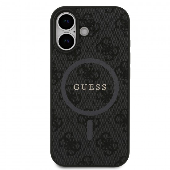 0966 GUESS HC MAGSAFE PU 4G RING CLASSIC LOGO BLACK IP17