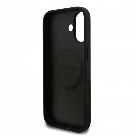 0966 GUESS HC MAGSAFE PU 4G RING CLASSIC LOGO BLACK IP17