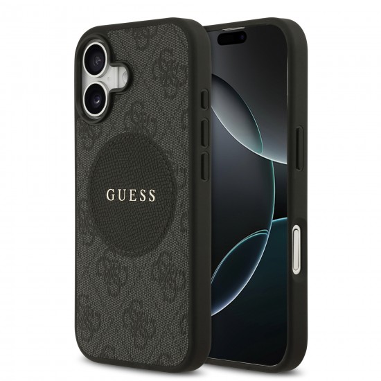 9960 GUESS HC MAGSAFE PU 4G CIRCLE W/ CLASSIC LOGO BLACK IP17