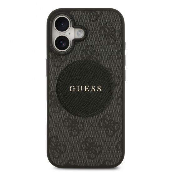 9960 GUESS HC MAGSAFE PU 4G CIRCLE W/ CLASSIC LOGO BLACK IP17