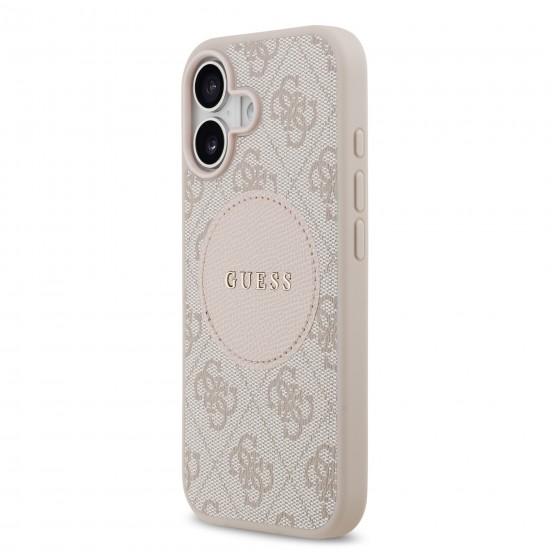 0041 GUESS HC MAGSAFE PU 4G CIRCLE W/ CLASSIC LOGO PINK IP17