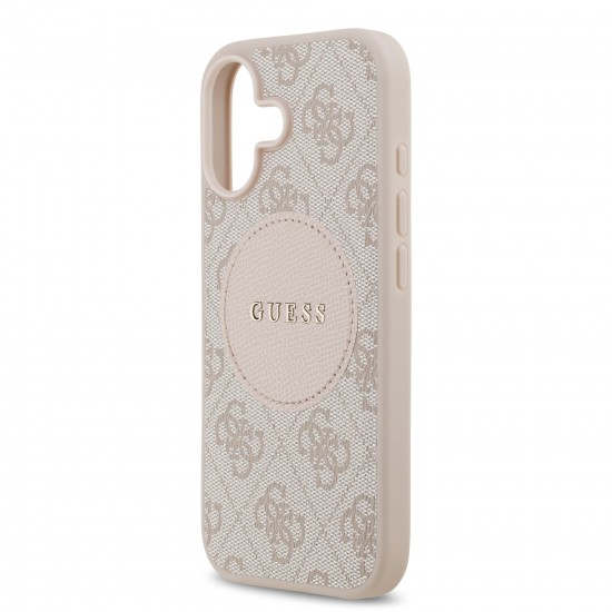0041 GUESS HC MAGSAFE PU 4G CIRCLE W/ CLASSIC LOGO PINK IP17