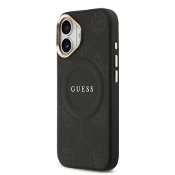 9674 GUESS HC MAGSAFE PU W/ PEONY HOT STAMP BLACK IP17