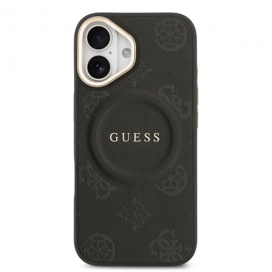 9674 GUESS HC MAGSAFE PU W/ PEONY HOT STAMP BLACK IP17