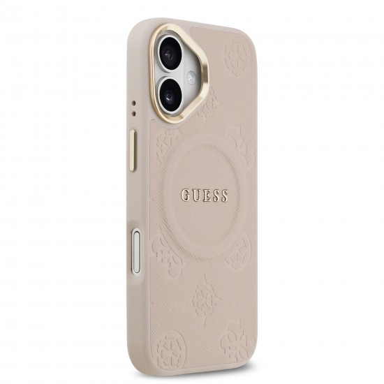 9834 GUESS HC MAGSAFE PU W/ PEONY HOT STAMP PINK IP17