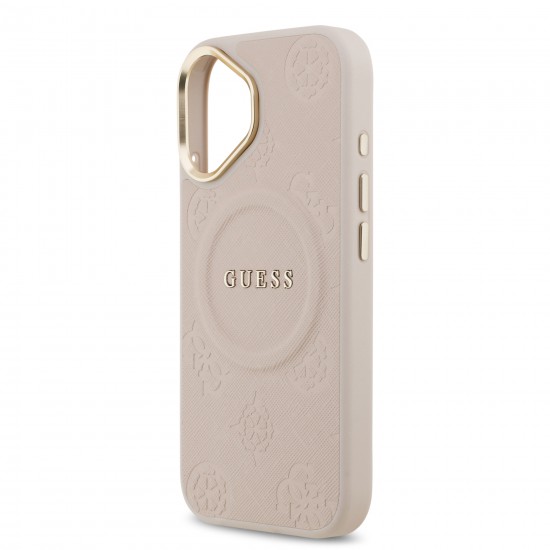 9834 GUESS HC MAGSAFE PU W/ PEONY HOT STAMP PINK IP17