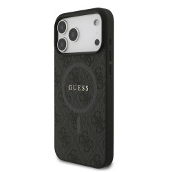 0997 GUESS HC MAGSAFE PU 4G RING CLASSIC LOGO BLACK IP17 PRO MAX