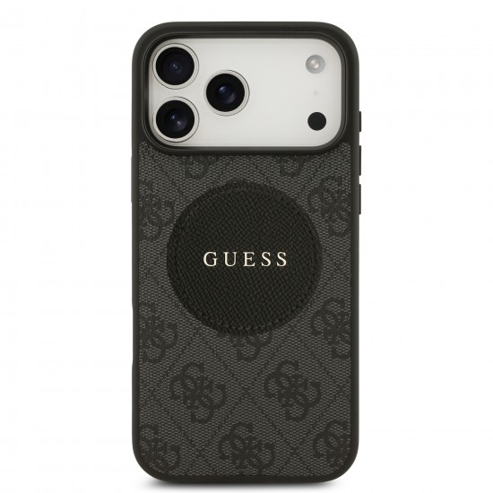 9991 GUESS HC MAGSAFE PU 4G CIRCLE W/ CLASSIC LOGO BLACK IP17 PRO MAX