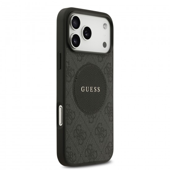9991 GUESS HC MAGSAFE PU 4G CIRCLE W/ CLASSIC LOGO BLACK IP17 PRO MAX