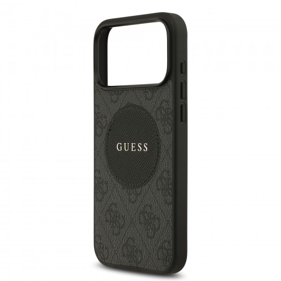 9991 GUESS HC MAGSAFE PU 4G CIRCLE W/ CLASSIC LOGO BLACK IP17 PRO MAX