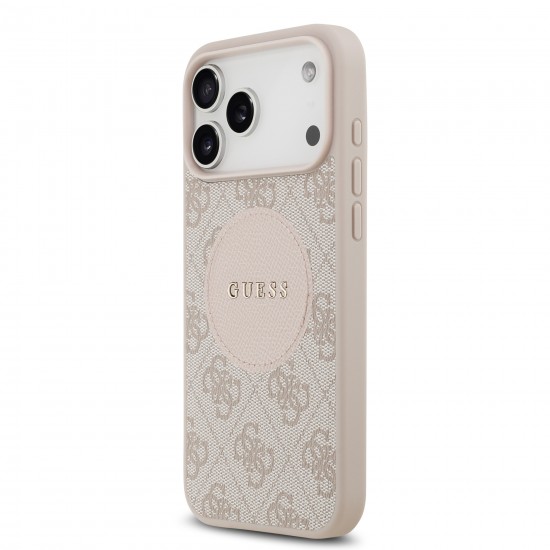 0072 GUESS HC MAGSAFE PU 4G CIRCLE W/ CLASSIC LOGO PINK IP17 PRO MAX