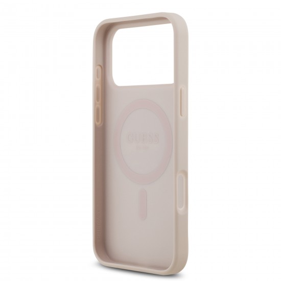 0072 GUESS HC MAGSAFE PU 4G CIRCLE W/ CLASSIC LOGO PINK IP17 PRO MAX