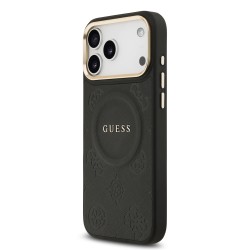 9704 GUESS HC MAGSAFE PU W/ PEONY HOT STAMP BLACK IP17 PRO MAX