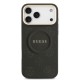 9704 GUESS HC MAGSAFE PU W/ PEONY HOT STAMP BLACK IP17 PRO MAX