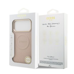 9865 GUESS HC MAGSAFE PU W/ PEONY HOT STAMP PINK IP17 / 18 PRO MAX