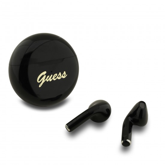 2206 GUESS TWS SMALL ROUND SCRIPT PRINT BLACK