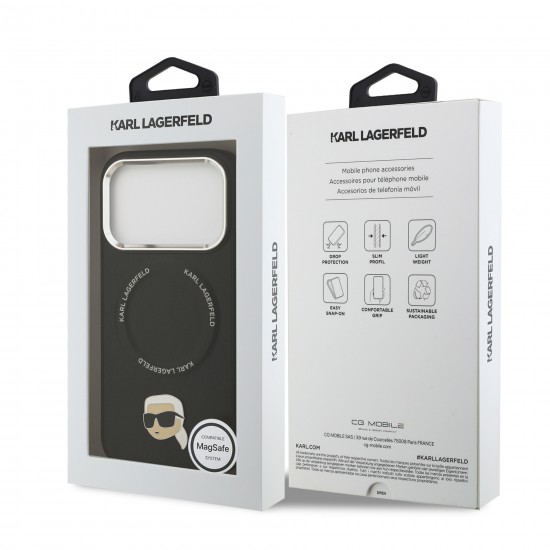 5640 KARL HC MAGSAFE PU KARL PIN BLACK IP17 PRO MAX