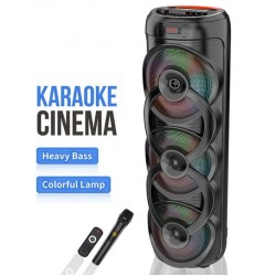 Караоке Bluetooth тонколона Sing-E ZQS10302 – 3 x 10", 75W, RGB LED, безжичен микрофон, USB/TF/FM