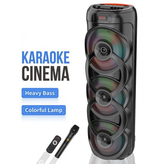 Караоке Bluetooth тонколона Sing-E ZQS10302 – 3 x 10", 75W, RGB LED, безжичен микрофон, USB/TF/FM