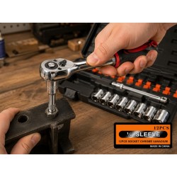 TL-109 Комплект Тресчотка с Вложки 12 Части 1/4" Cr-V – Компактен Гаечен Комплект
