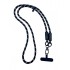 Черен с бели ивици VR-9 Универсални цветни връзки за врат с найлонова крепка за телефон 