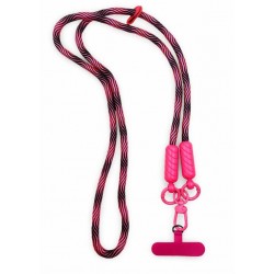 Розов VR-9 Универсални цветни връзки за врат с найлонова крепка за телефон 